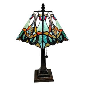 15 in. Tiffany Style Accent Table Banker Lamp