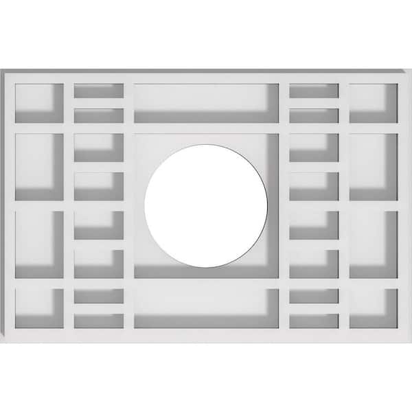 Ekena Millwork 1 in. P X 10 in. W X 6-5/8 in. H X 3 in. ID Beaux Architectural Grade PVC Contemporary Ceiling Medallion