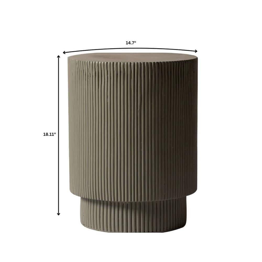 Modern Round Side Table Assembled Fiberstone Accent Table for Indoor and Outdoor Eden Series  (See the picture for the color)