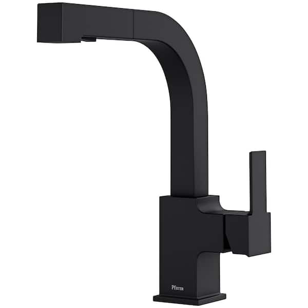 Arkitek Single Handle Pull Out Sprayer Kitchen Faucet in Matte Black