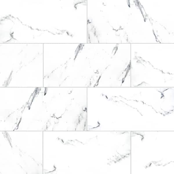 Take Home Tile Sample-Brillion Aspen Gris 4 in. x 4 in. Matte Ceramic Marble Look Floor and Wall Tile
