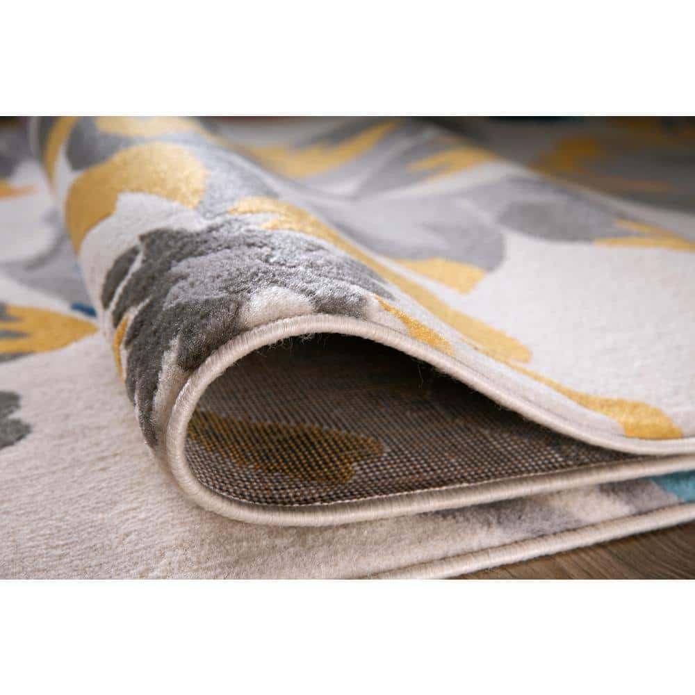 Elegant Floral Bliss 5' x 7' Multicolor Synthetic Area Rug
