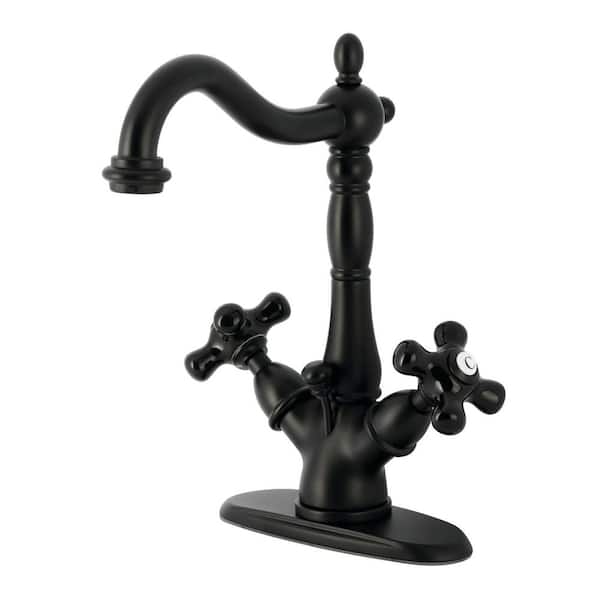 Duchess Deck Mount 2-Handle 4 in. Centerset Bathroom Sink Faucet with Pop-Up Drain in Matte Black