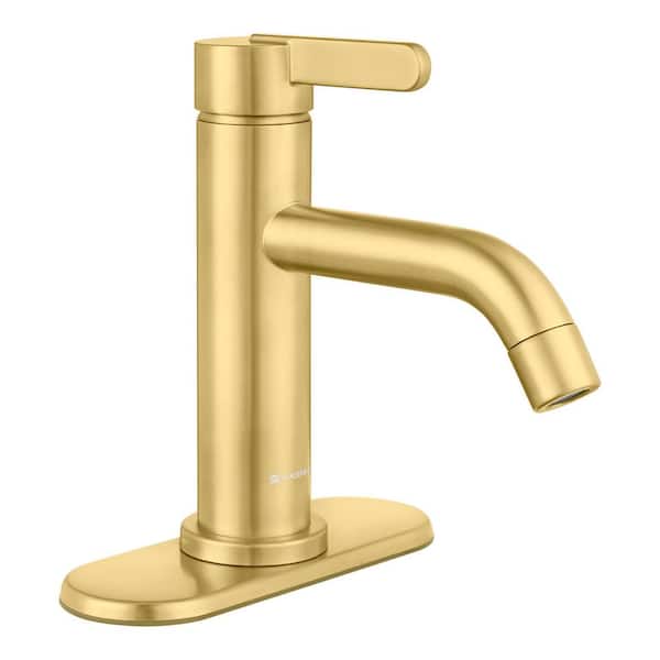 Glacier Bay Caslisto 4 in. Centerset Single Handle Bathroom Faucet in Brushed Gold