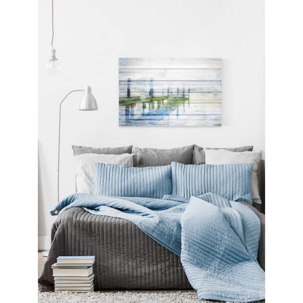 Unbranded 12 in. H x 18 in. W "Dock Mist" by Parvez Taj Printed White Wood Wall Art