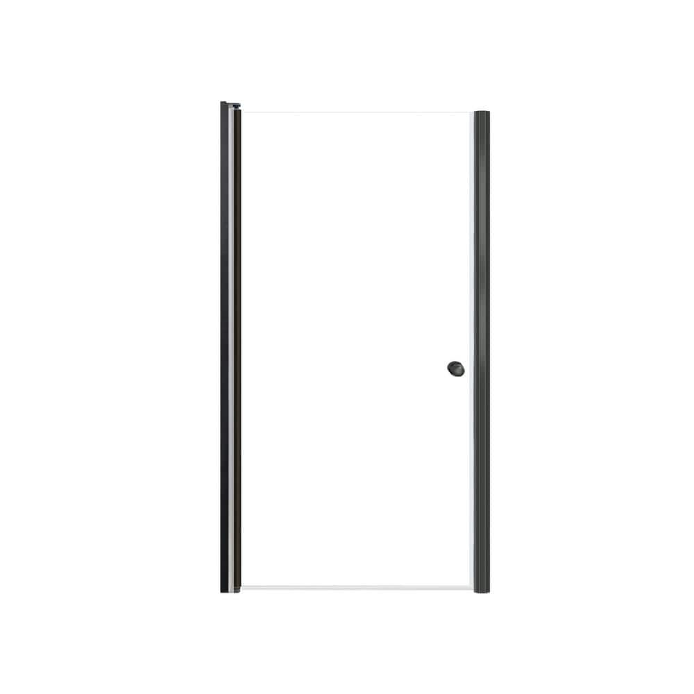 Lyna 36 in. W x 70 in. H Pivot Frameless Shower Door in Matte Black with Clear Glass price history on PriceWatchPro
