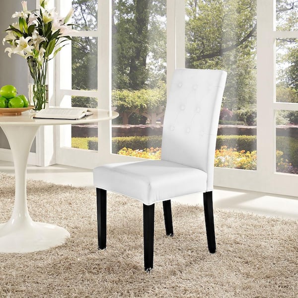 Confer White Dining Vinyl Side Chair