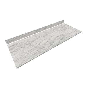 6 ft. L x 25 in. D Engineered Composite Countertop in Volakas Marble with Satin Finish