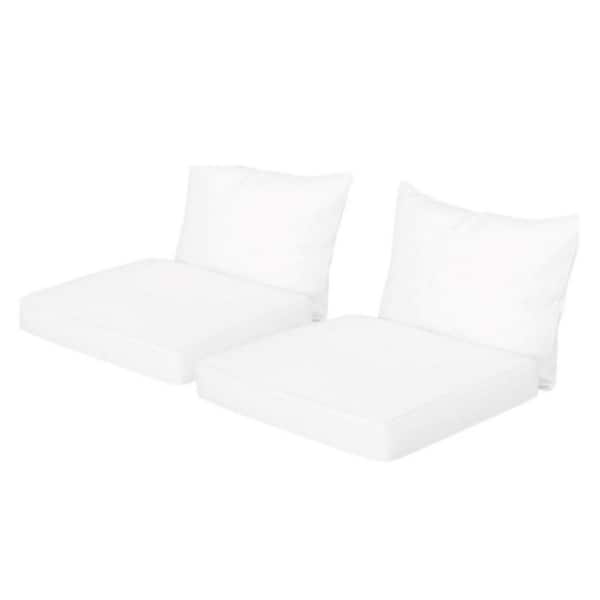 27 x 24 Antibes Club Chair Set, Outdoor Back Cushion and Seat Cushion, in White (Set of 2)