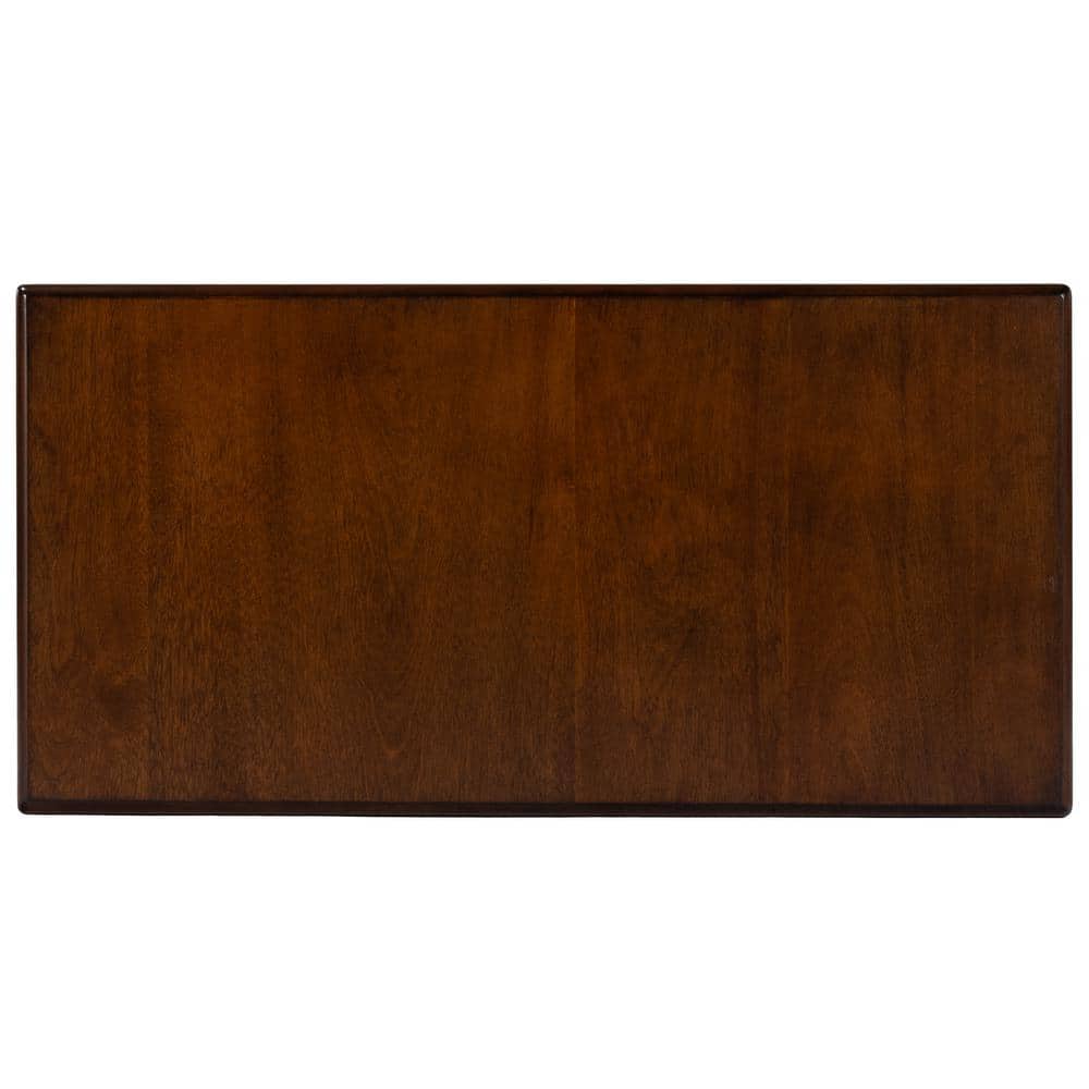 Cherry Wood and Metal Rectangular Chairside Table with Storage