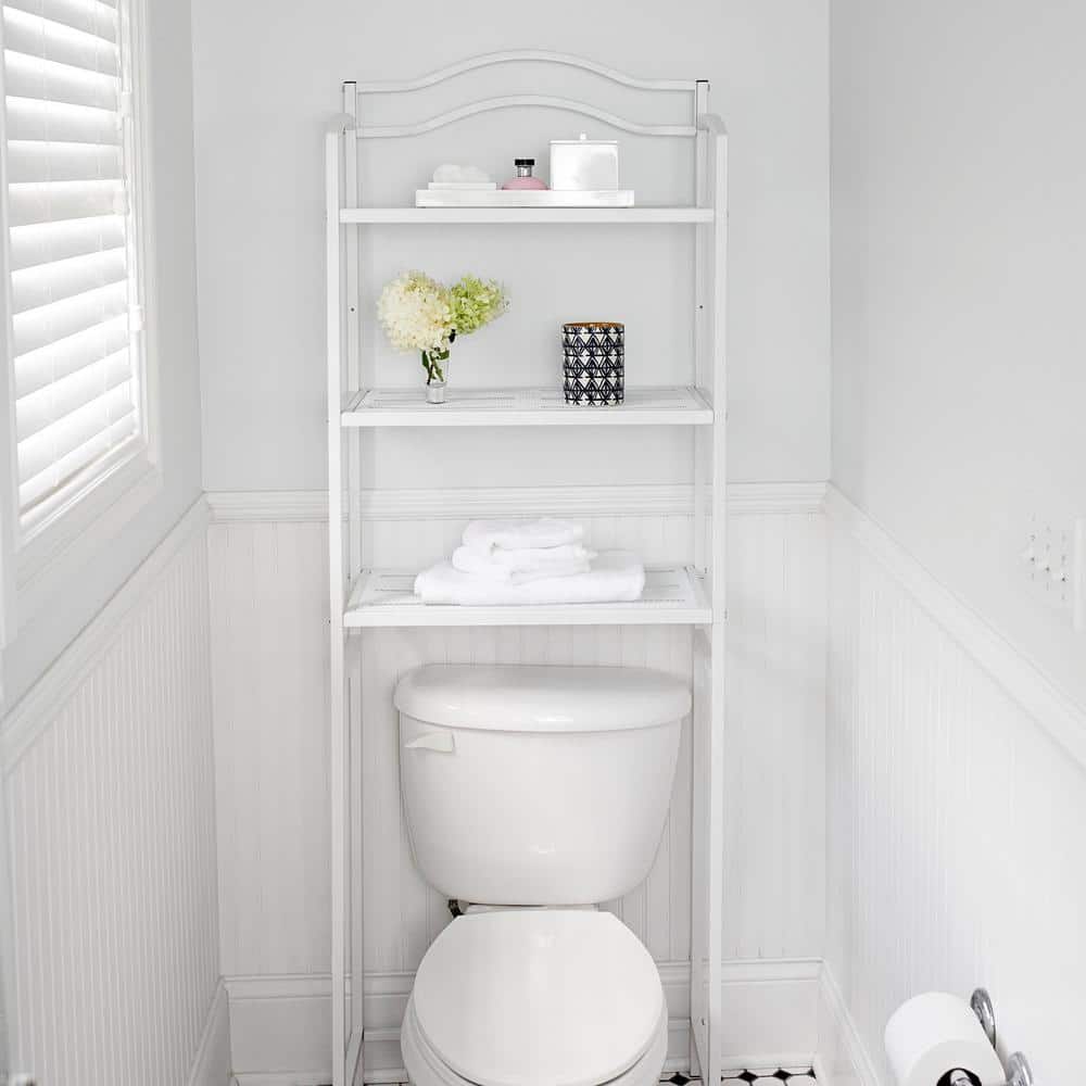White 3-Tier Metal Over-the-Toilet Storage Rack