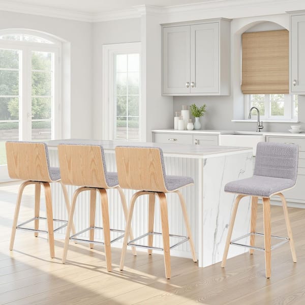 Armen Living Vienna H Gray Oak Square Back Wood Bar