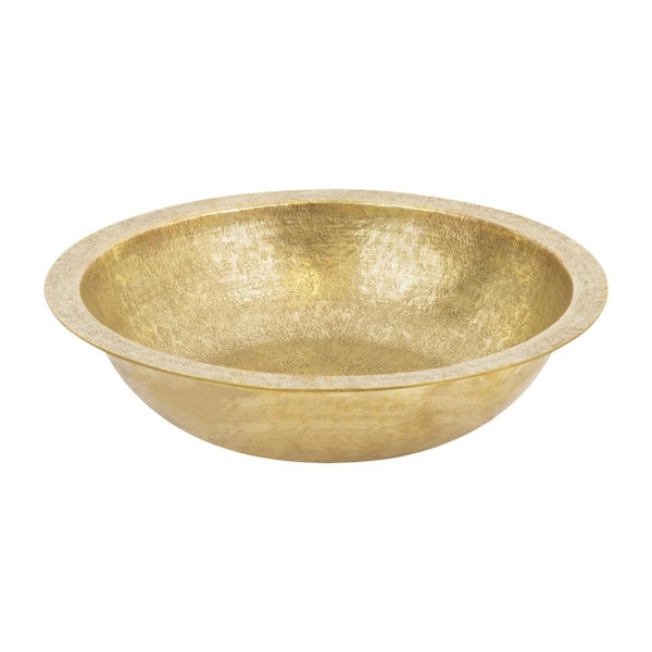 Terra Firma 16 in. Undermount Round Bathroom Sink in Yellow Brass