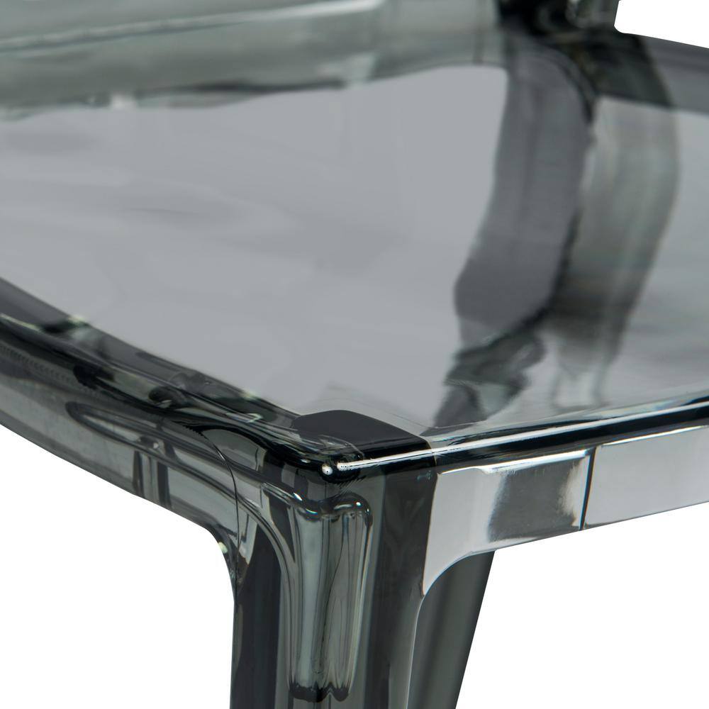 Hexagon Cut-Out Transparent Black Plastic Side Chair