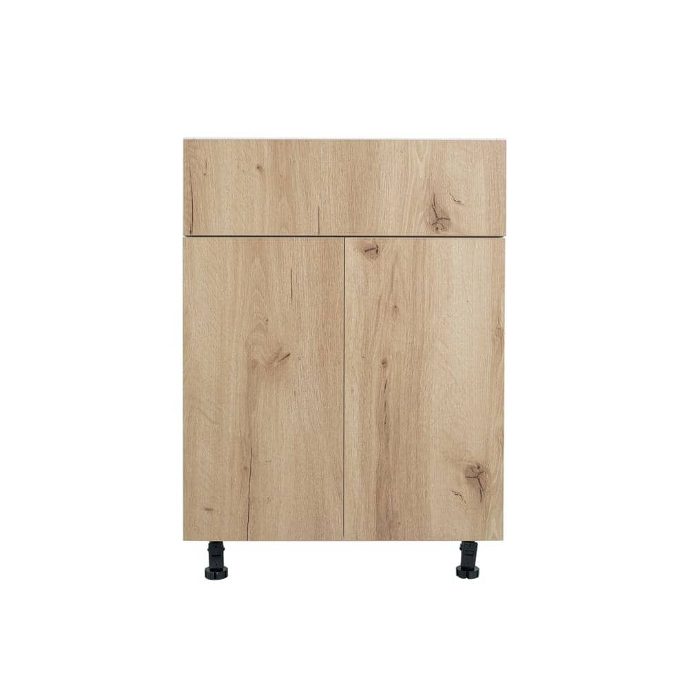 Radiance 33 in. W x 24 in. D x 34.50 in. H Ready to Assemble Slab Base Kitchen Cabinet in Light Oak price history on PriceWatchPro