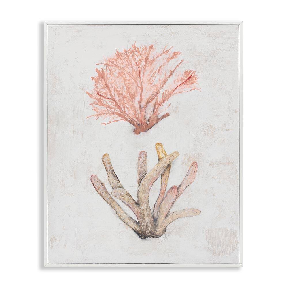 Peach Coral Pieces by Filippo Ioco White Framed Coastal Giclee Art Print 14 in. x 11 in.