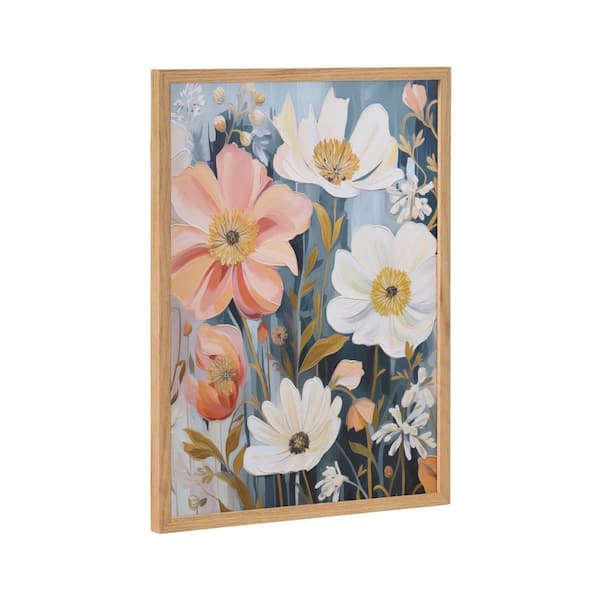 Kate and Laurel Gallery Boho Flowers in Muted Neutrals by the Creative Bunch Studio Natural Framed Art Print 12 in. x 16 in.