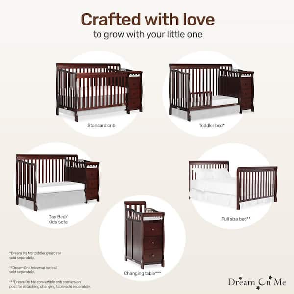 Baby Combine Bed Wood Dream On Me Hamilton Convertible Crib And