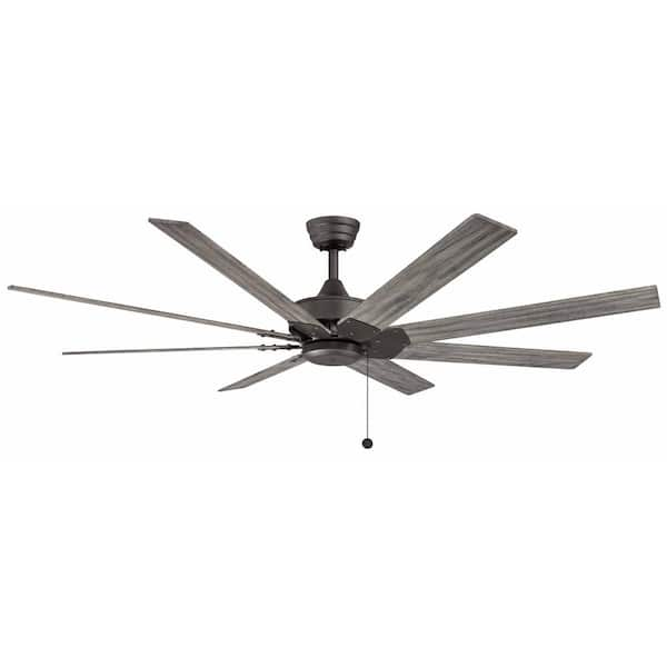 FANIMATION Levon AC 63 in. Matte Greige Ceiling Fan with Weathered Wood ...