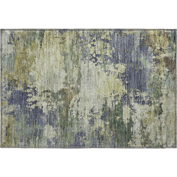 Mayfield Premium Machine Washable Abstract AMF2067 Purple 2 ft. x 3 ft. Accent Rug
