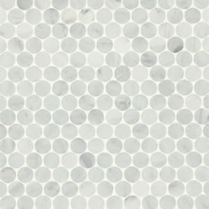Monet Circle 11 in. x 11 in. Honed Oriental White Marble Mosaic Tile (4.59 sq. ft./Carton)