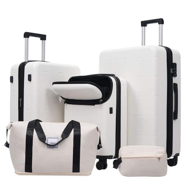 LIVACA 5-Piece Yellow ABS Plastic Hardside Luggage Set with USB