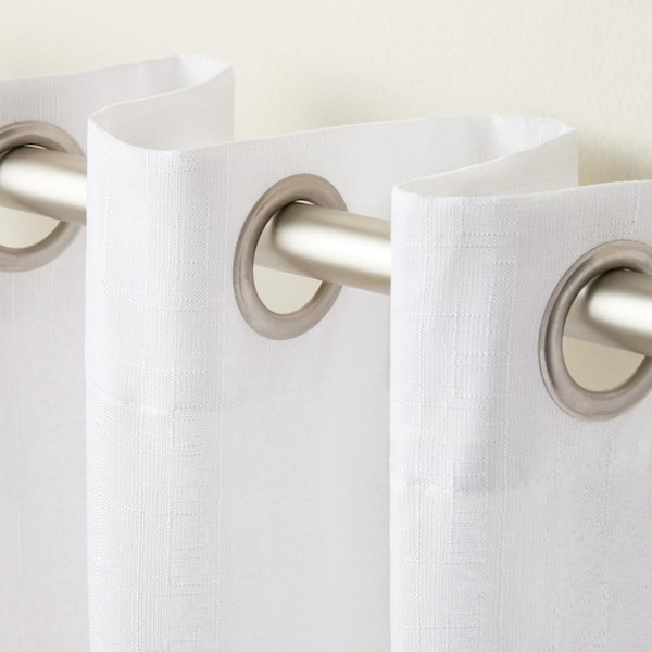 Loha Winter White Solid Light Filtering Grommet Top Curtain, 54 in. W x 108 in. L (Set of 2)