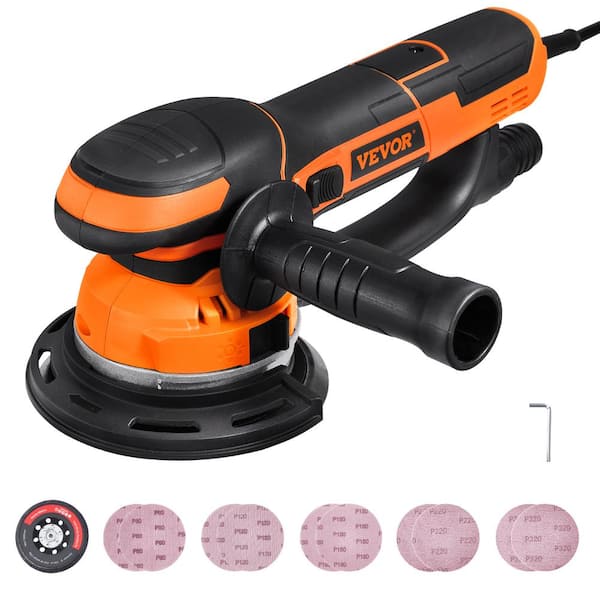 VEVOR Random Orbital Sander, 6 in. 110 A Corded DA and GA Dual Action Orbital Sander 850-Watt 7400 PRM 6 Variable Speed Sander