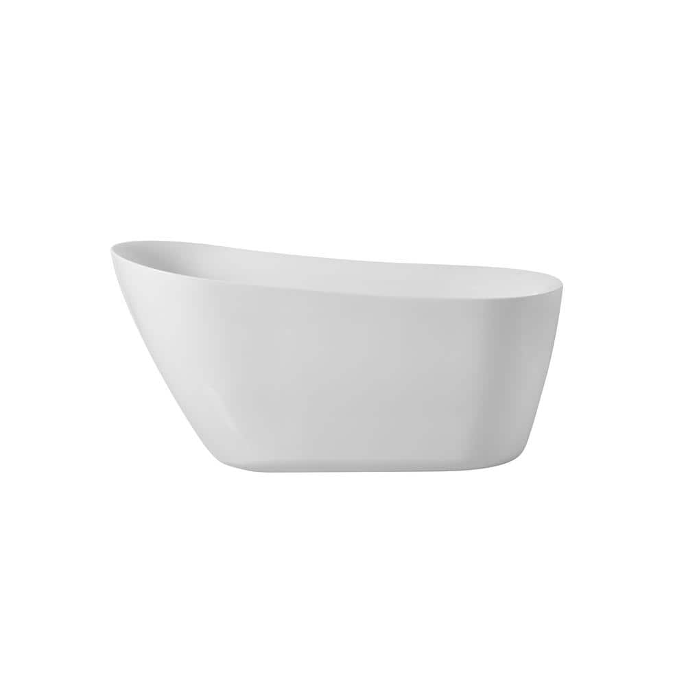 Timeless Home 59 in. L x 28.4 in. W x 28.7 in. H Oval Acrylic Flatbottom No
