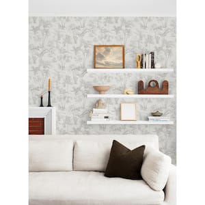 Zapata Off-White Trees Wallpaper Sample