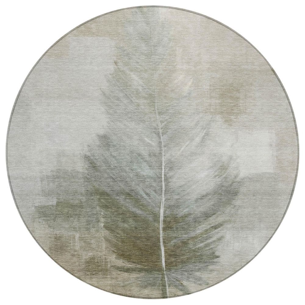 Chantille Machine Washable Indoor/Outdoor Abstract ACN2745 Khaki 8 ft. x 8 ft. Round Rug price history on PriceWatchPro