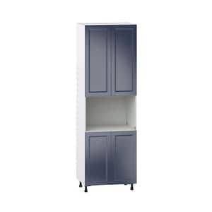 Devon Painted Blue Recessed Assembled Pantry Kitchen Micro Cabinet (30 in. W x 94.5 in. H x 24 in. D)
