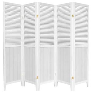 White Ruffle Divider Coaster Mattison White 4-Panel Room Divider 960122 - The Home Depot