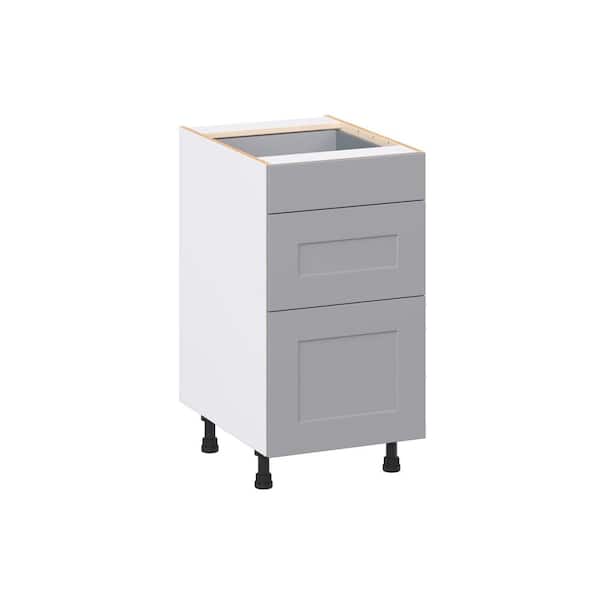 Roseland 18 in. W x 24 in. D x 34.5 in. H Assembled Shaker Drawer Base Kitchen Cabinet in Slate Gray with 3 Drawers