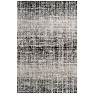 Adirondack Ivory/Black 6 ft. x 9 ft. Solid Area Rug