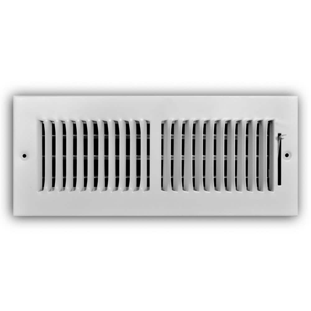 12 in. x 4 in. 2-Way Steel Wall/Ceiling Register in White (5 Pack)