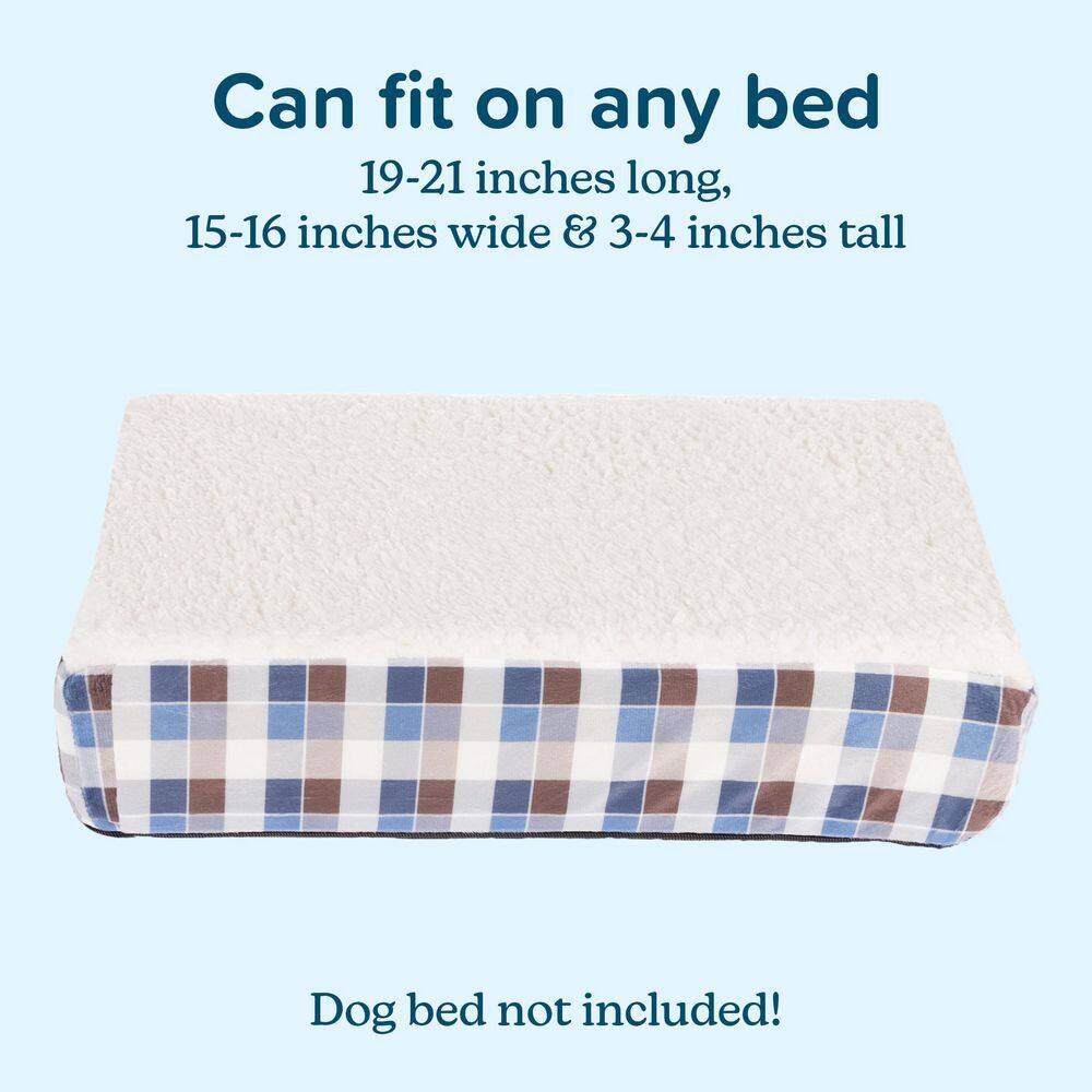 Small Multicolored Plaid Sherpa Top Dog Bed Replacement Cover