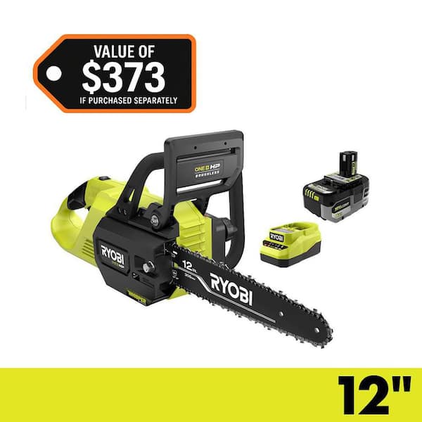 ONE+ HP 18V Brushless Whisper Series 12 in. Battery Chainsaw with 6.0 Ah Battery and Charger