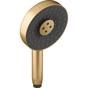 Statement 3-Spray Patterns with 2.5 GPM 5.125 in. Wall Mount Handheld Shower Head in Vibrant Brushed Moderne Brass