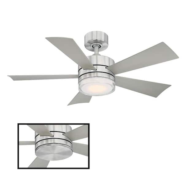Modern Forms Wynd 42 In Led Indoor, Stainless Steel Ceiling Fan With Light