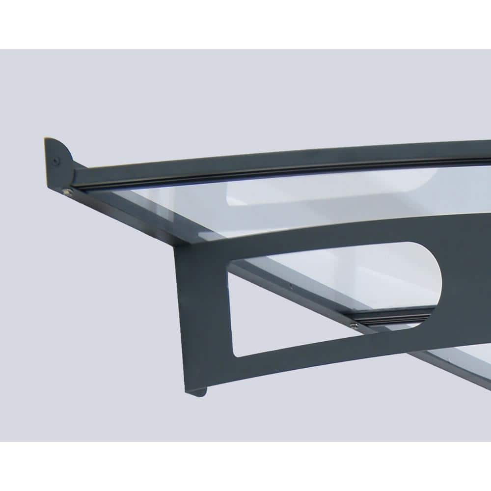 Vega 7' x 7' Gray Acrylic and Steel Door Awning