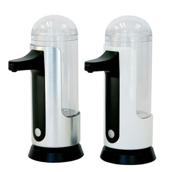 iTouchless 8 oz. Automatic Soap Dispenser in White/Silver (2-Pack)