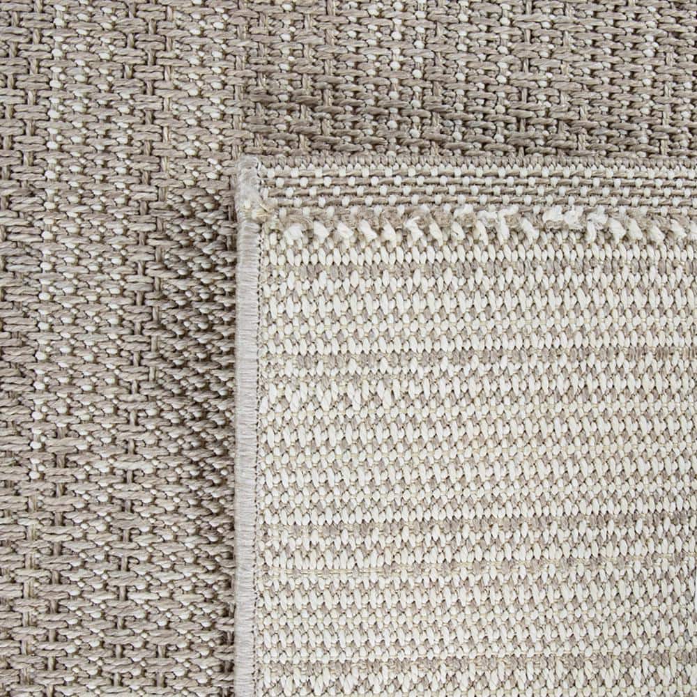 Beige Synthetic 8' x 10' Easy-Care Rectangular Indoor/Outdoor Rug