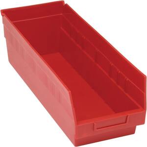 Store-More 6 in. Shelf 12.3 Qt. Storage Tote in Red (20-Pack)