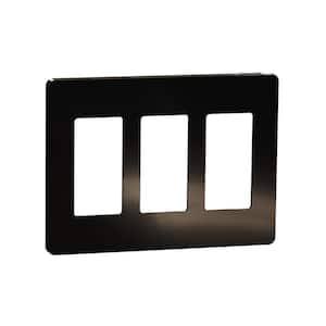 X Series 3-Gang Standard Size Screwless Rocker Light Switch Wall Plate Cover Plate Matte Black