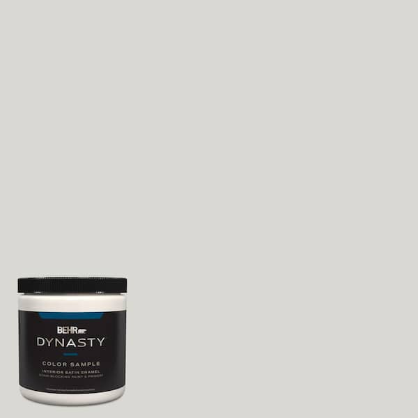 BEHR DYNASTY 8 oz. #N360-1 Seagull Gray Satin Enamel Stain-Blocking Interior/Exterior Paint & Primer Sample