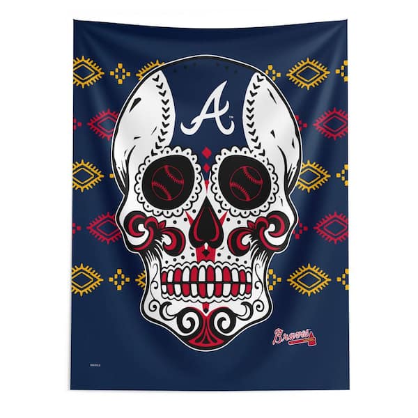 THE NORTHWEST GROUP MLB Braves Candy Skull Printed Wall Hanging