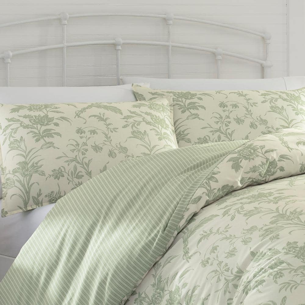 Sage Green Cotton Twin Bedspread Cover Set