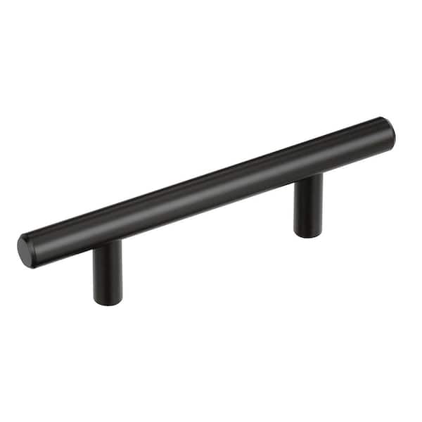 Bar Pulls 3 in. (76mm) Center-to-Center Matte Black Bar Cabinet Pull-10 Pack
