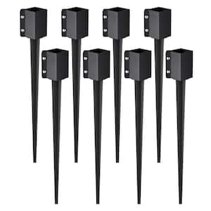 Fence Post Anchor Ground Spike 8 Pack 36 x 4 x 4 in. Outer Diameter 3.5 x 3.5 in. Inner Diameter Powder Coated Post